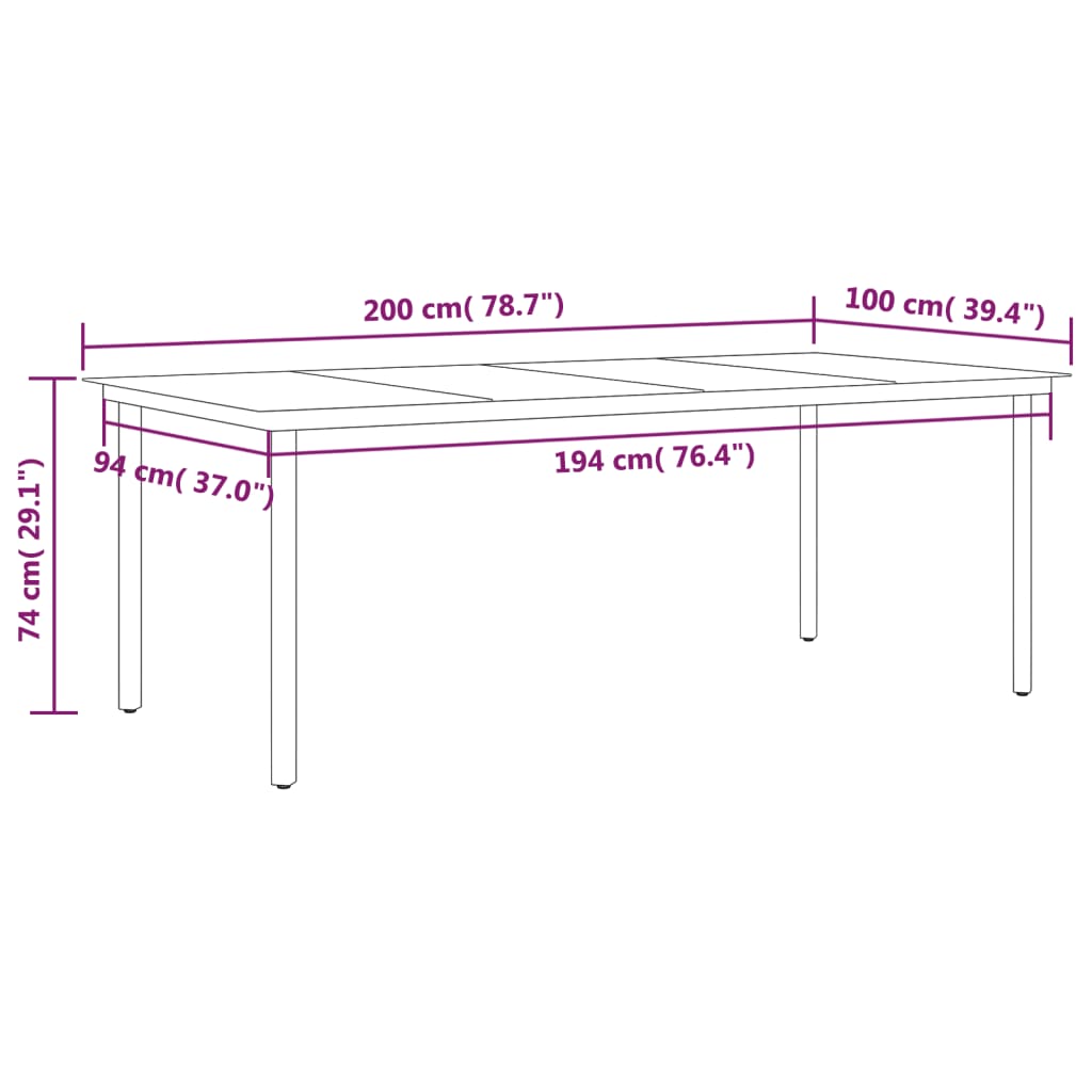 vidaXL 9 Piece Garden Dining Set Anthracite