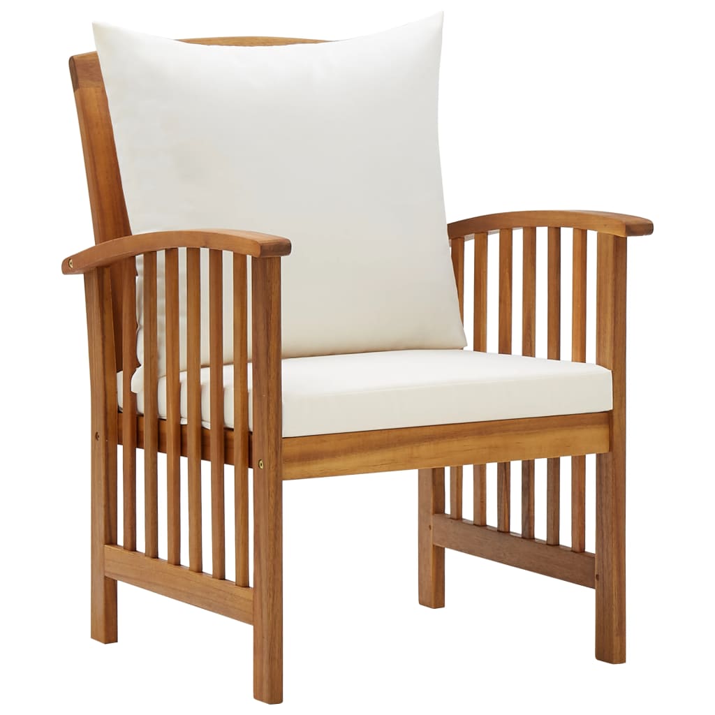 vidaXL 5 Piece Garden Lounge Set with Cushions Solid Acacia Wood (310255+2x310257)