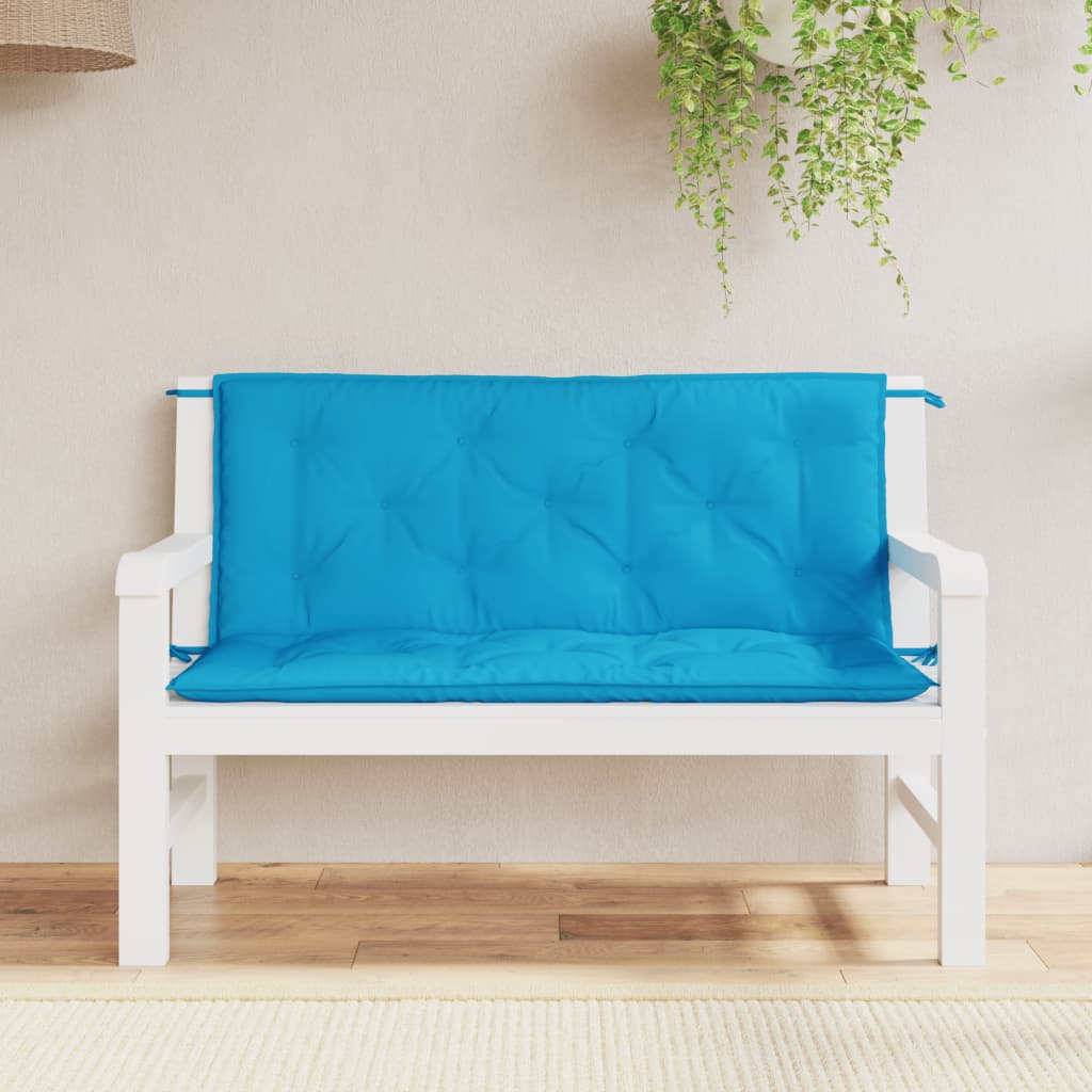 vidaXL Garden Bench Cushions 2 pcs Light Blue 120x50x7cm Oxford Fabric