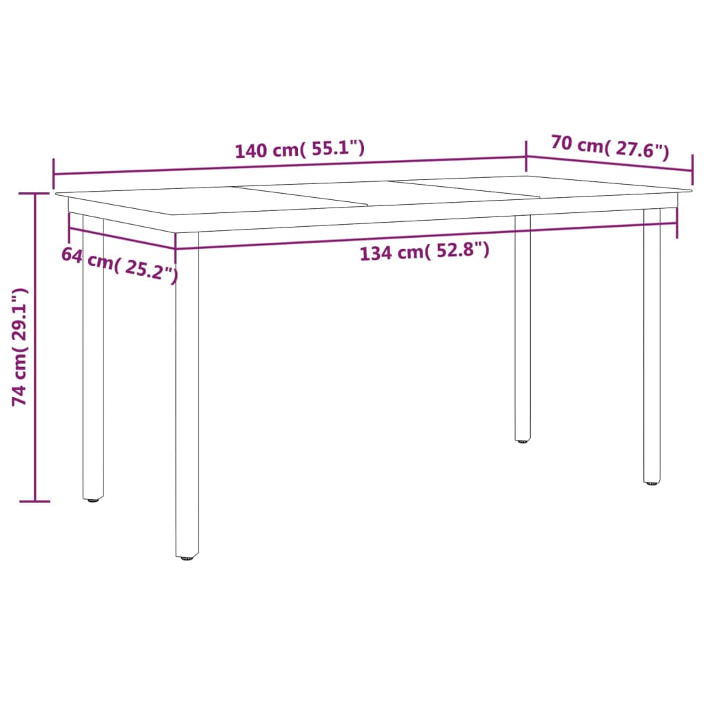 vidaXL 5 Piece Garden Dining Set Black