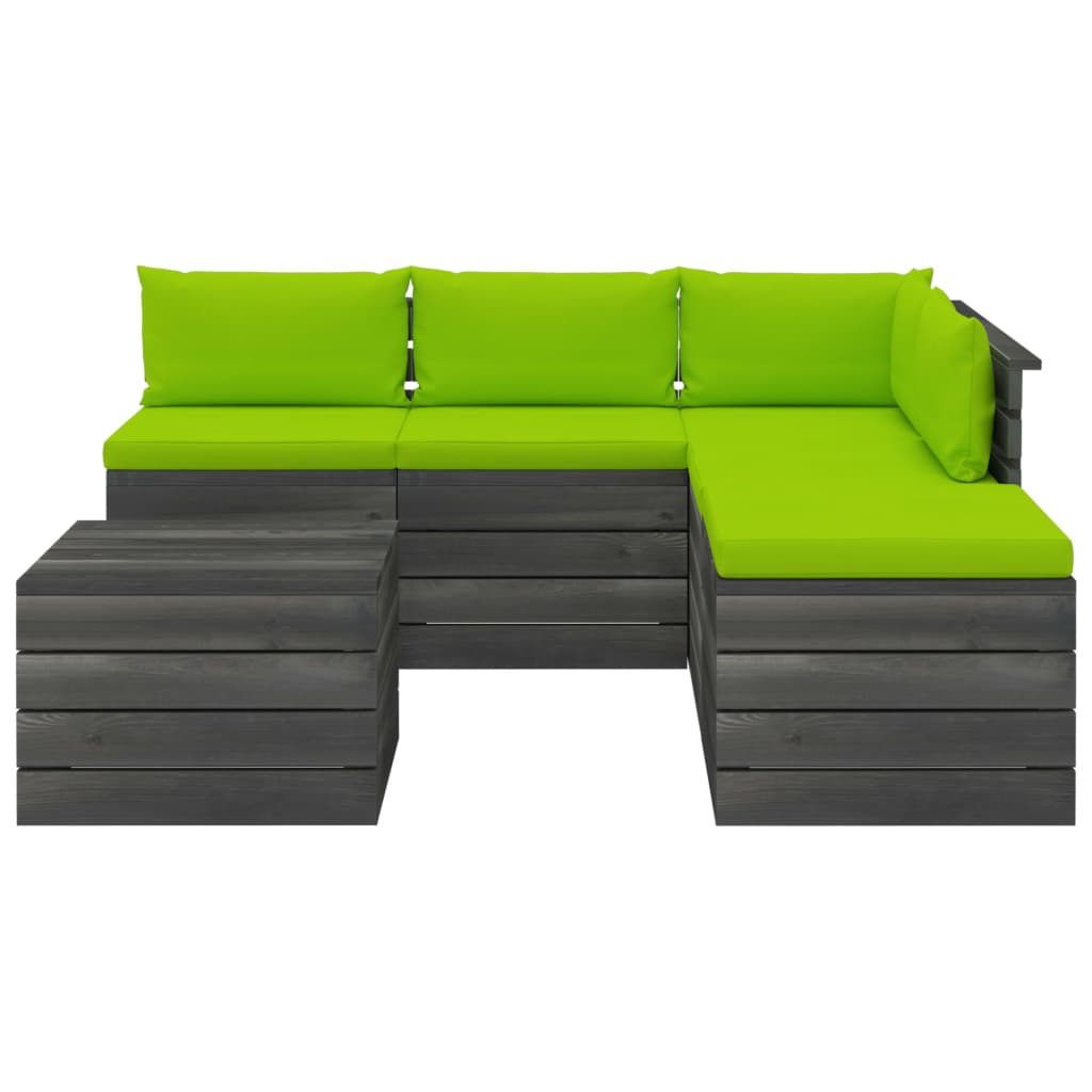 vidaXL 6 Piece Garden Pallet Lounge Set with Cushions Pinewood