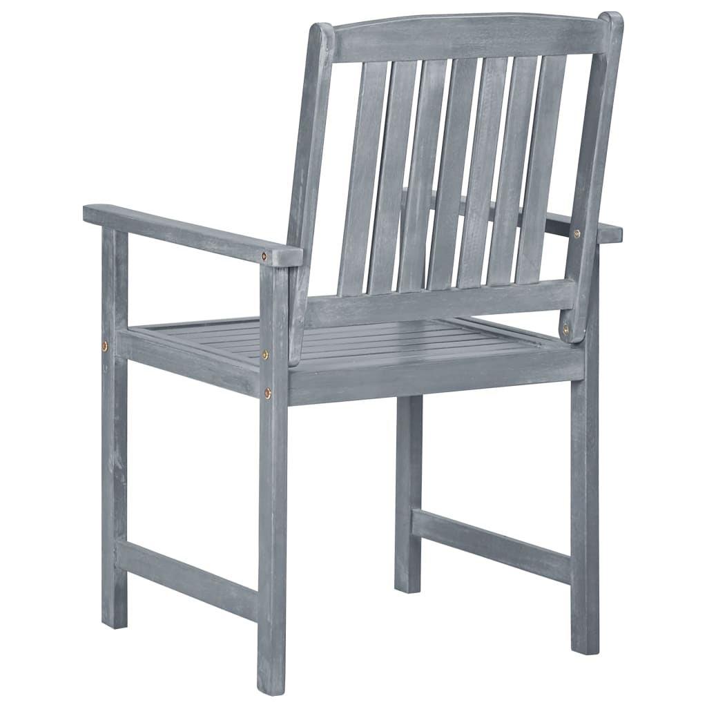 vidaXL Garden Chairs with Cushions 2 pcs Grey Solid Acacia Wood