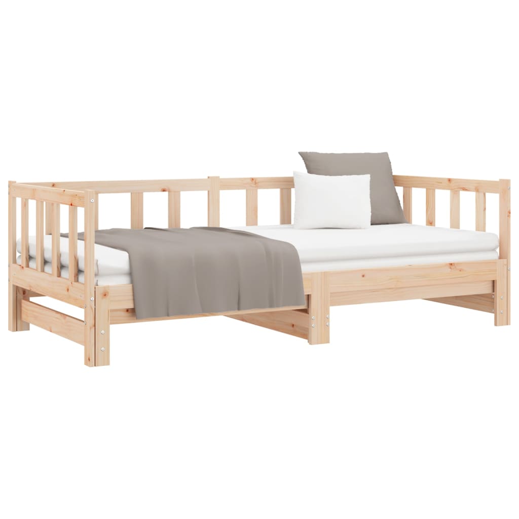 vidaXL Day Bed with Trundle 90x200 cm Solid Wood Pine