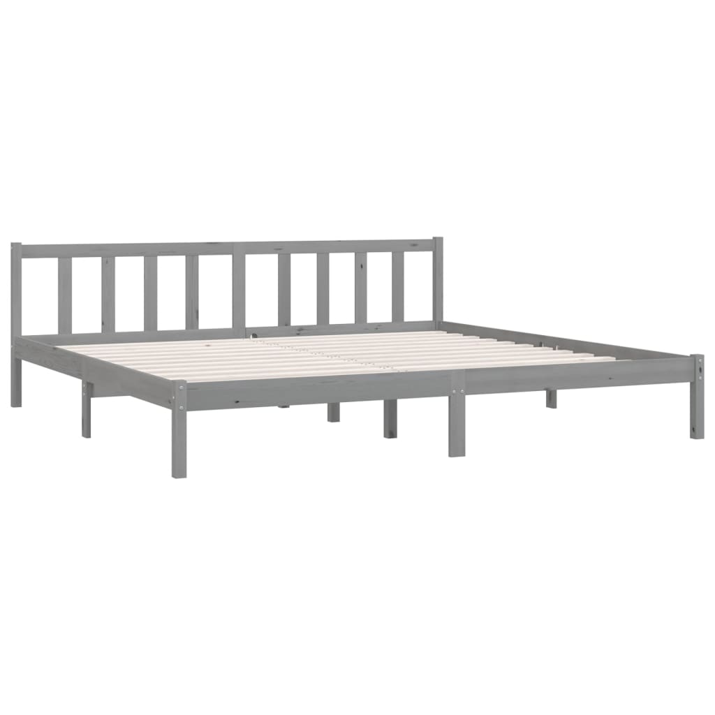 vidaXL Bed Frame Grey Solid Pinewood 200x200 cm