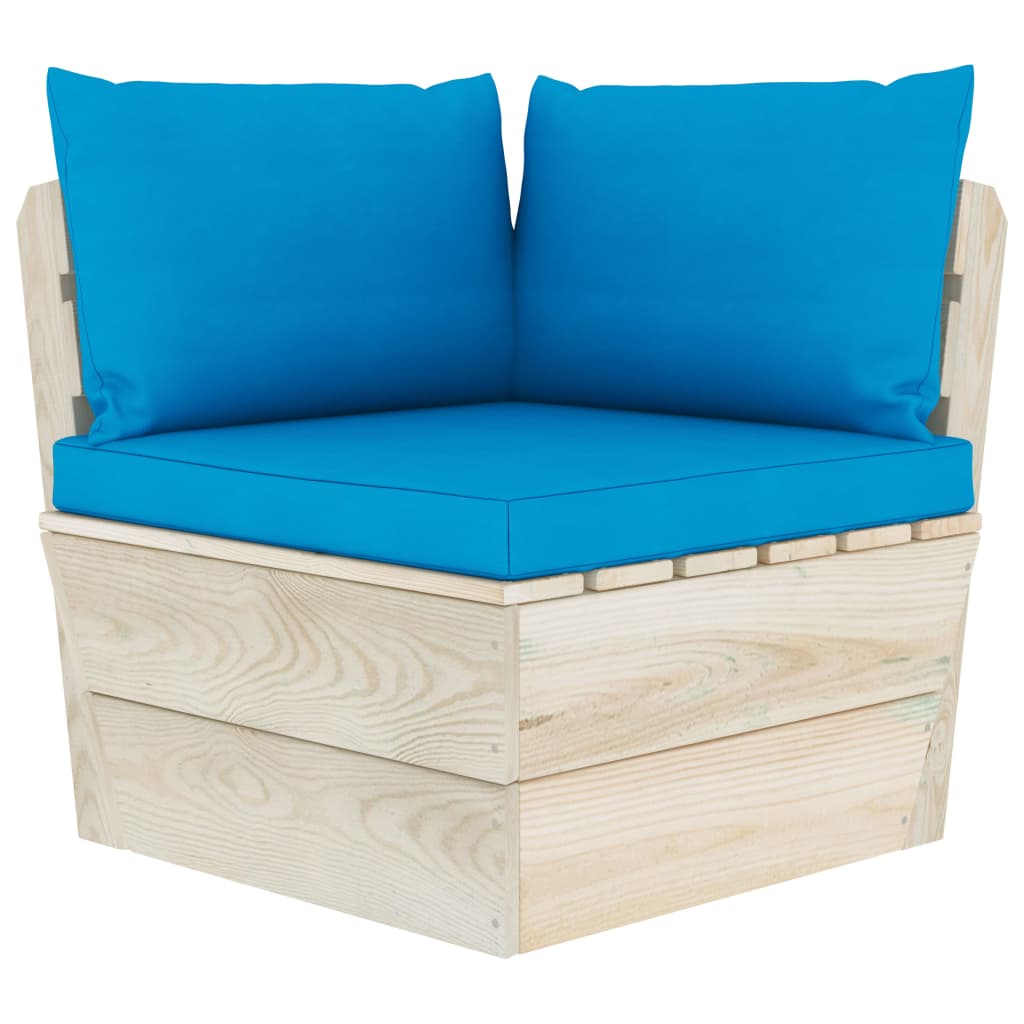 vidaXL 11 Piece Garden Pallet Lounge Set with Cushions Spruce Wood