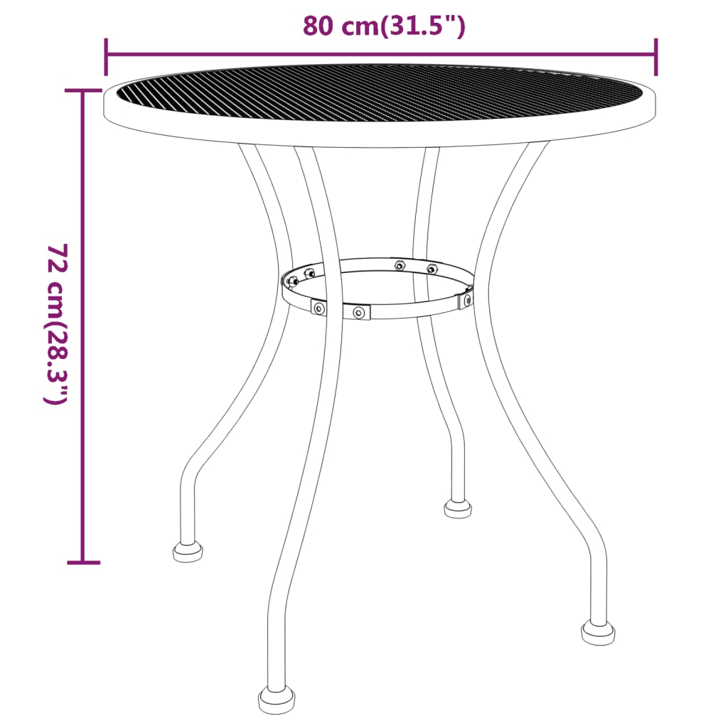 vidaXL 5 Piece Garden Dining Set Expanded Metal Mesh Anthracite