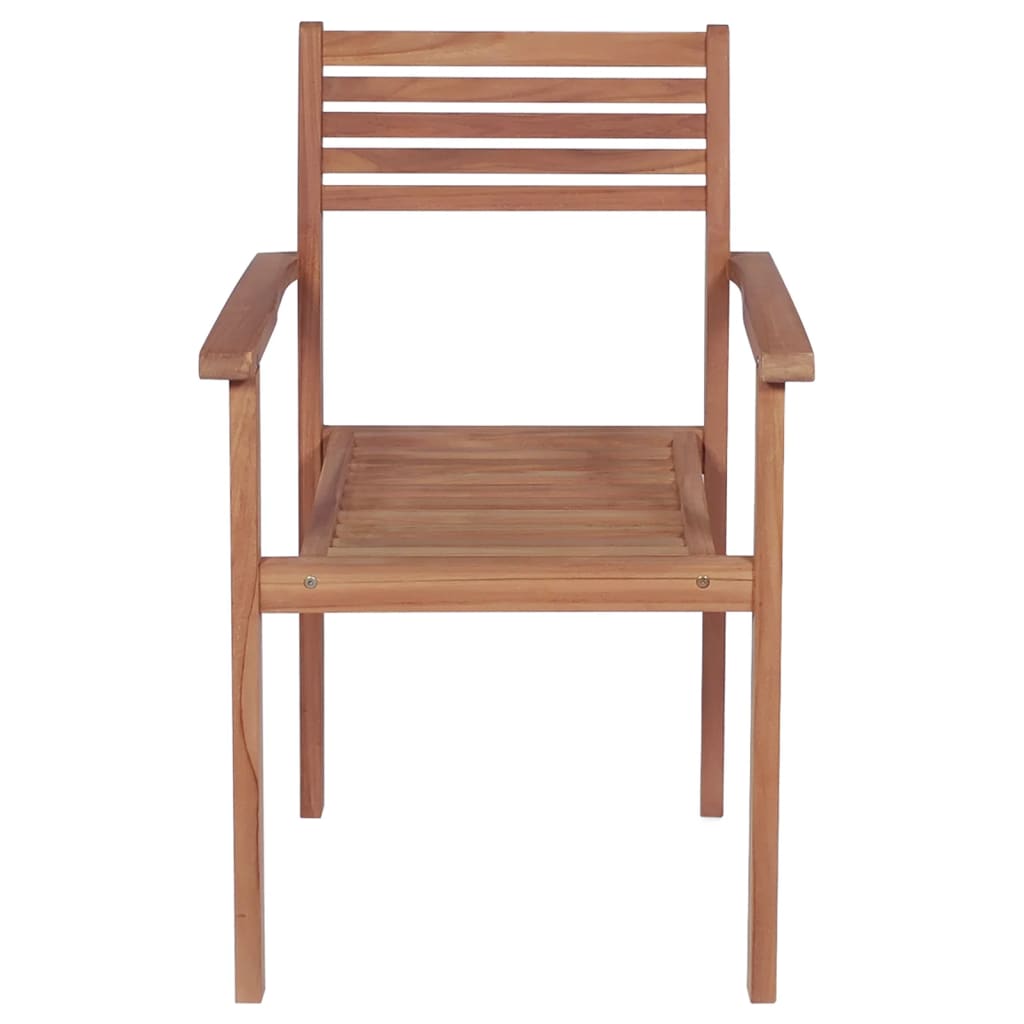 vidaXL Stackable Garden Chairs with Cushions 8 pcs Solid Teak Wood (2x43037+2x314054)