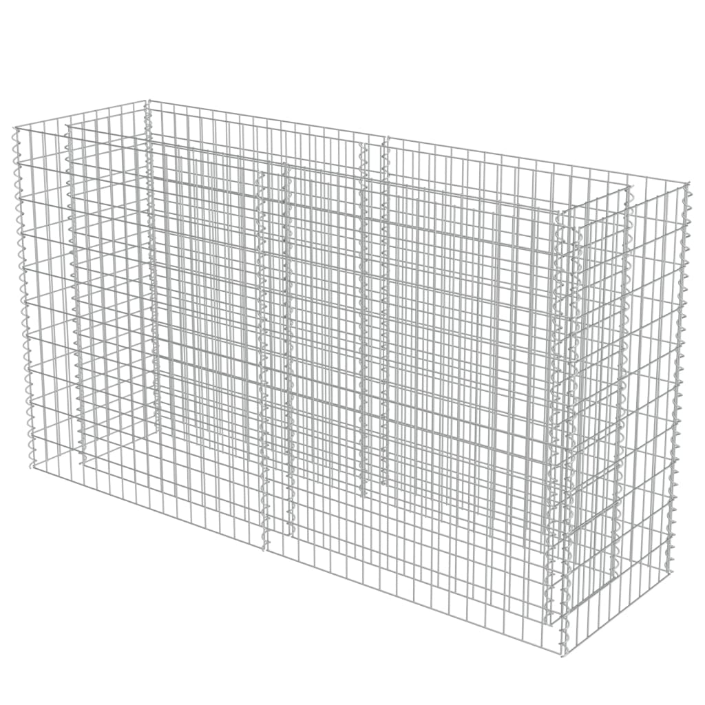 vidaXL Gabion Raised Bed Galvanised Steel 180x50x100 cm