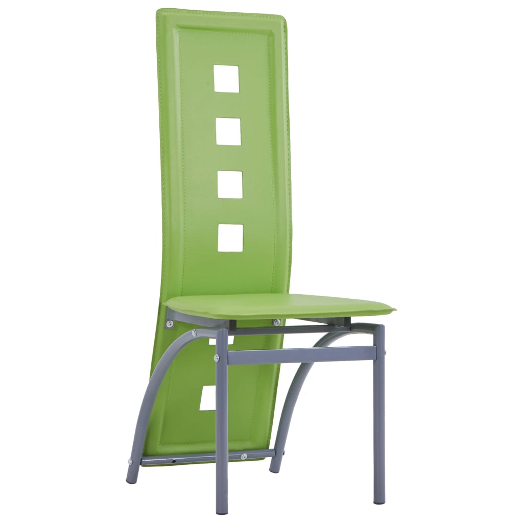 vidaXL Dining Chairs 4 pcs Green Faux Leather