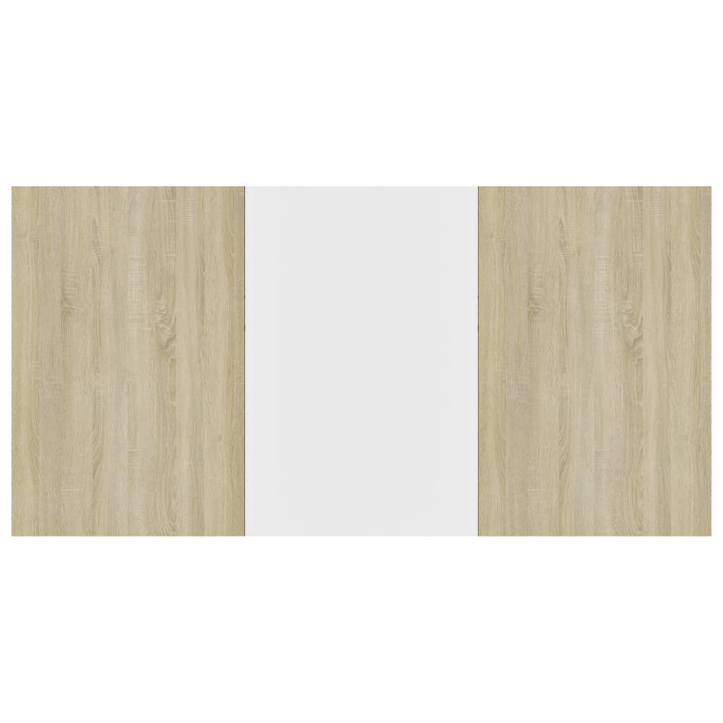 vidaXL Dining Table White and Sonoma Oak 180x90x76 cm Engineered Wood
