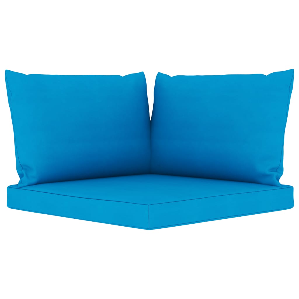 vidaXL Garden 3-Seater Pallet Sofa with Light Blue Cushions Pinewood