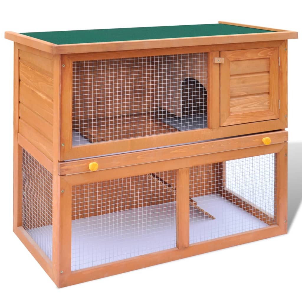 vidaXL Outdoor Rabbit Hutch Small Pet Cage 1 Door Wood