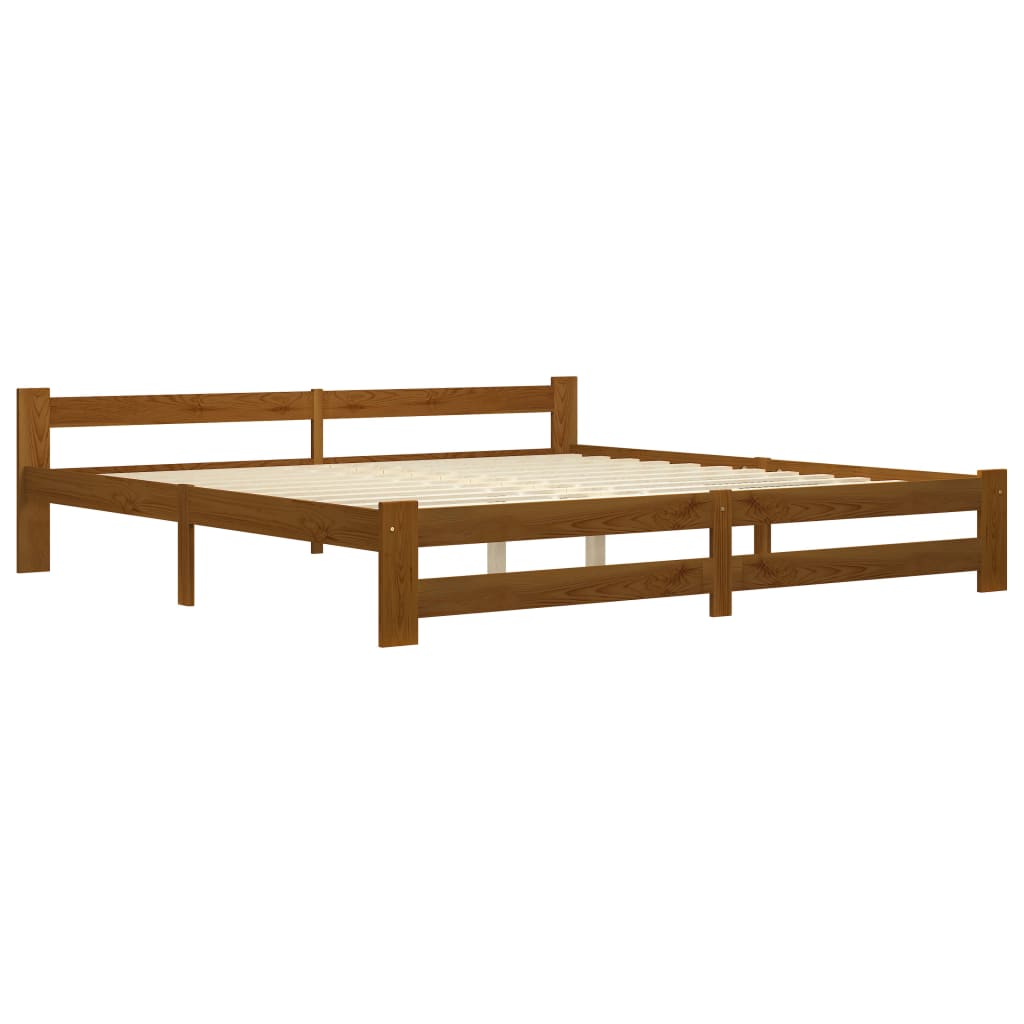 vidaXL Bed Frame without Mattress Honey Brown Solid Pine Wood 200x200 cm