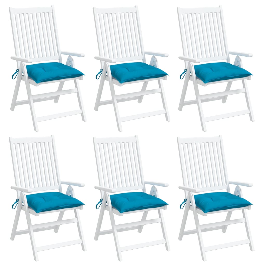 vidaXL Chair Cushions 6 pcs Light Blue 40x40x7 cm Oxford Fabric