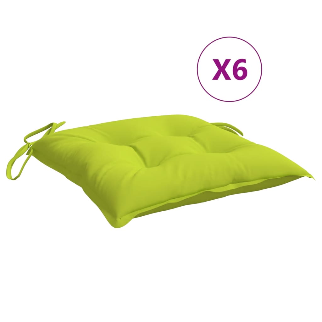 vidaXL Chair Cushions 6 pcs Bright Green 50x50x7 cm Oxford Fabric