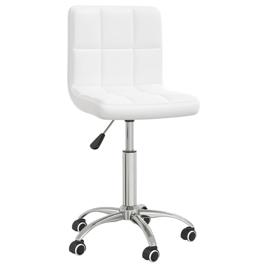 vidaXL Swivel Dining Chair White Faux Leather