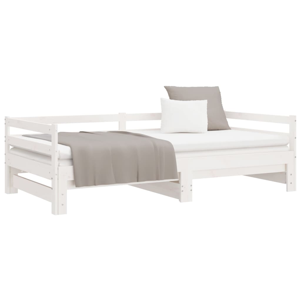 vidaXL Pull-out Day Bed without Mattress White 2x(90x200) cm