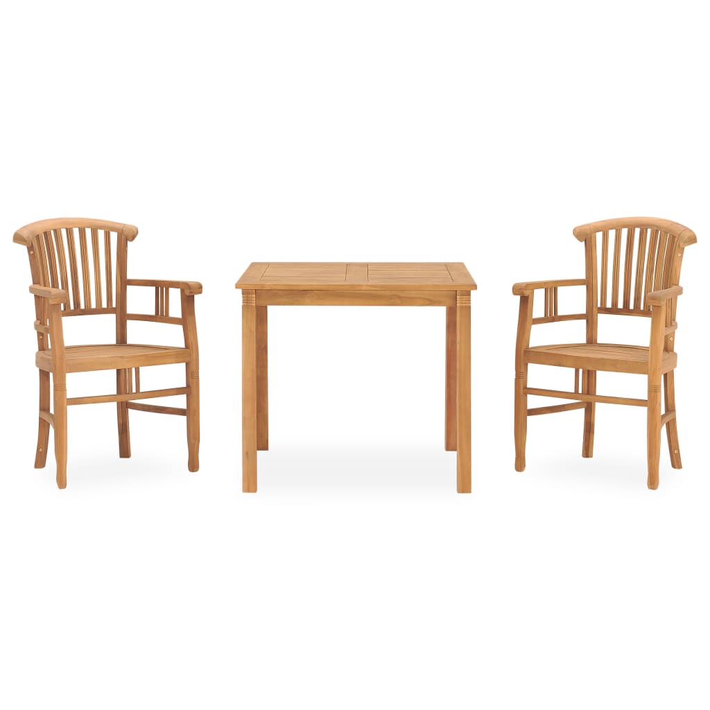 vidaXL 3 Piece Garden Dining Set Solid Teak Wood