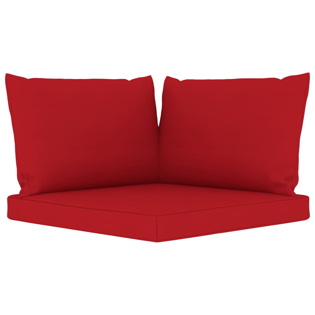 vidaXL 9 Piece Garden Lounge Set with Red Cushions