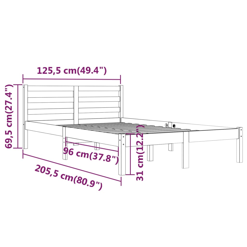 vidaXL Day Bed Solid Wood Pine 120x200 cm White