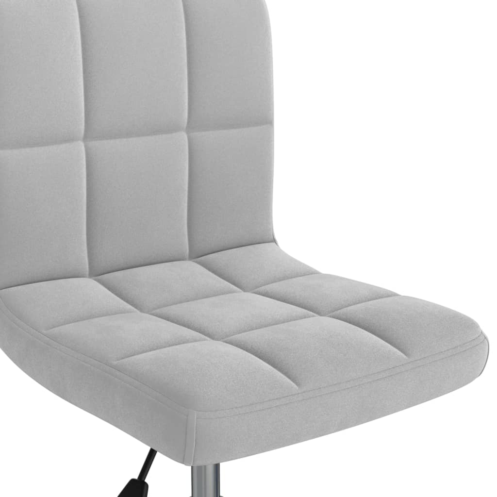 vidaXL Swivel Office Chair Light Grey Velvet