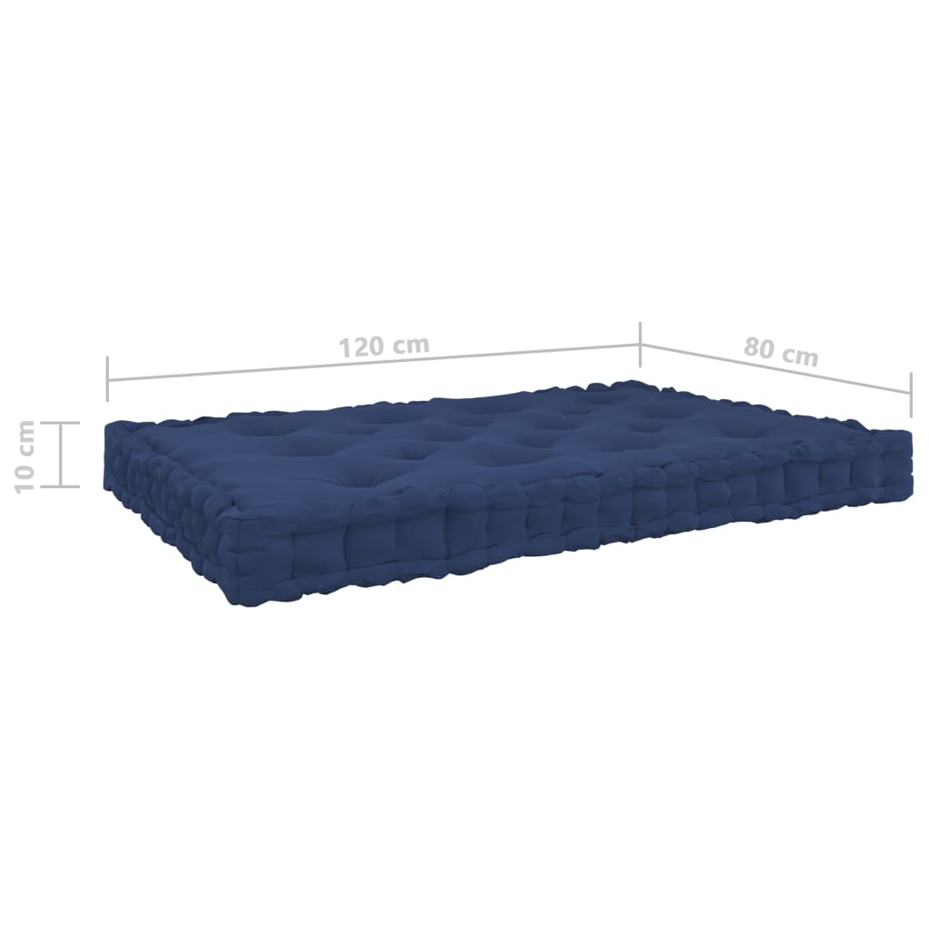 vidaXL Pallet Floor Cushions 6 pcs Light Navy Blue Cotton
