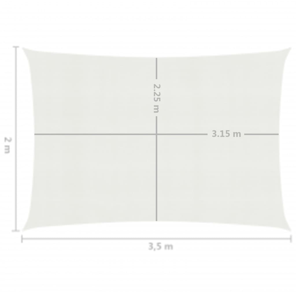 vidaXL Sunshade Sail 160 g/m² White 2x3.5 m HDPE