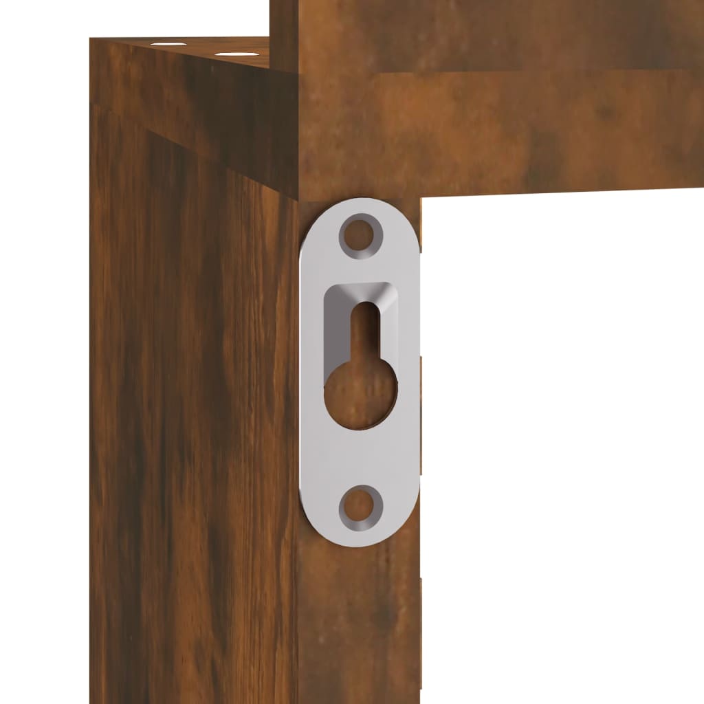 vidaXL Wall Corner Shelf Smoked Oak 20x20x127.5 cm Engineered Wood
