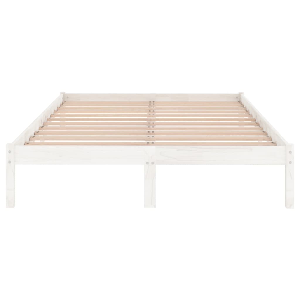 vidaXL Bed Frame without Mattress White Solid Wood 120x200 cm