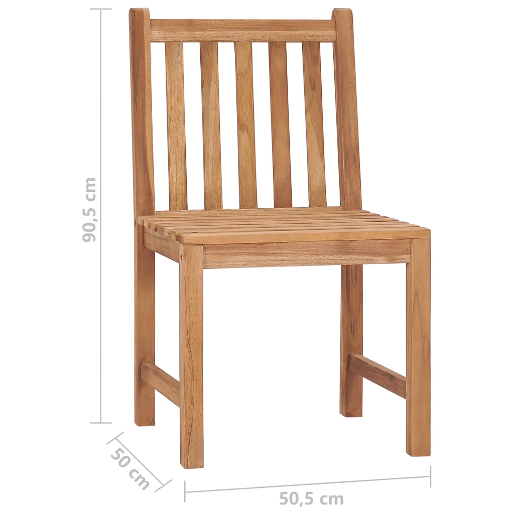 vidaXL Garden Chairs 2 pcs with Cushions Solid Teak Wood