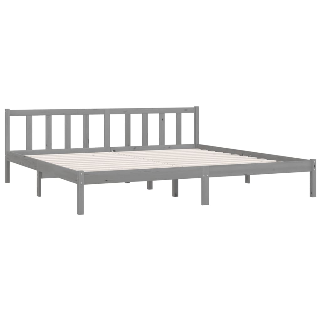 vidaXL Bed Frame without Mattress Grey Solid Wood 200x200 cm