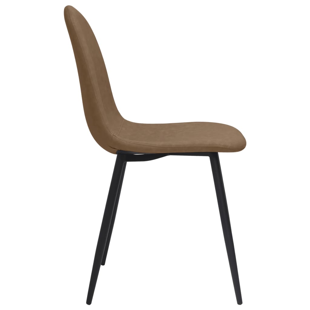 vidaXL Dining Chairs 4 pcs 45x53.5x83 cm Dark Brown Faux Leather
