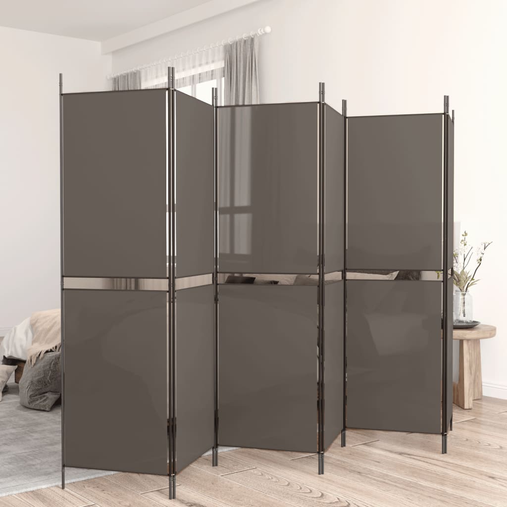 vidaXL 6-Panel Room Divider Anthracite 300x220 cm Fabric