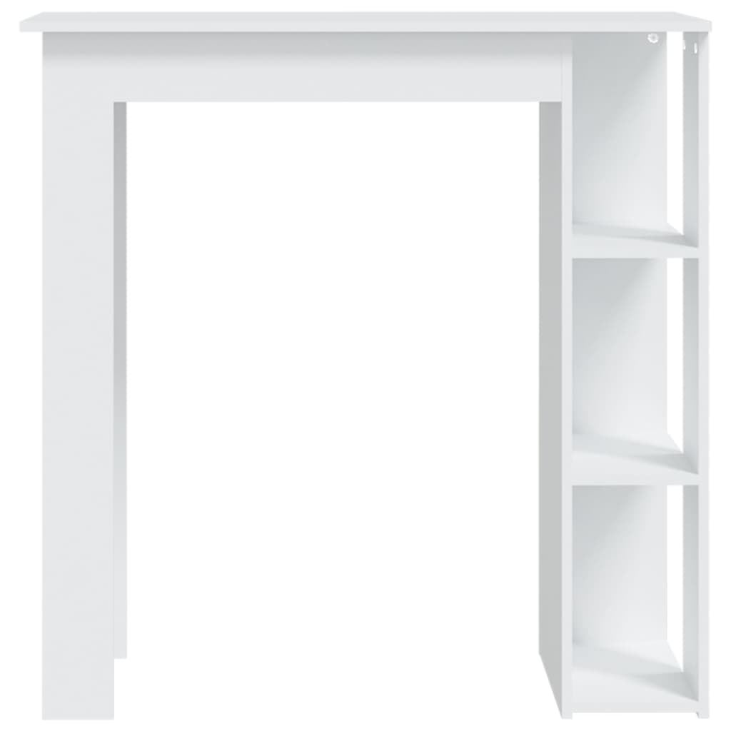 vidaXL Bar Table with Shelf White 102x50x103.5 cm Engineered Wood