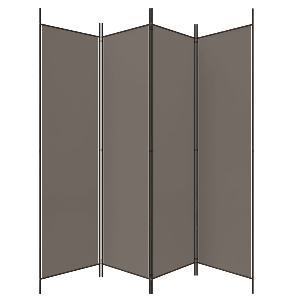 vidaXL 4-Panel Room Divider Anthracite 200x220 cm Fabric