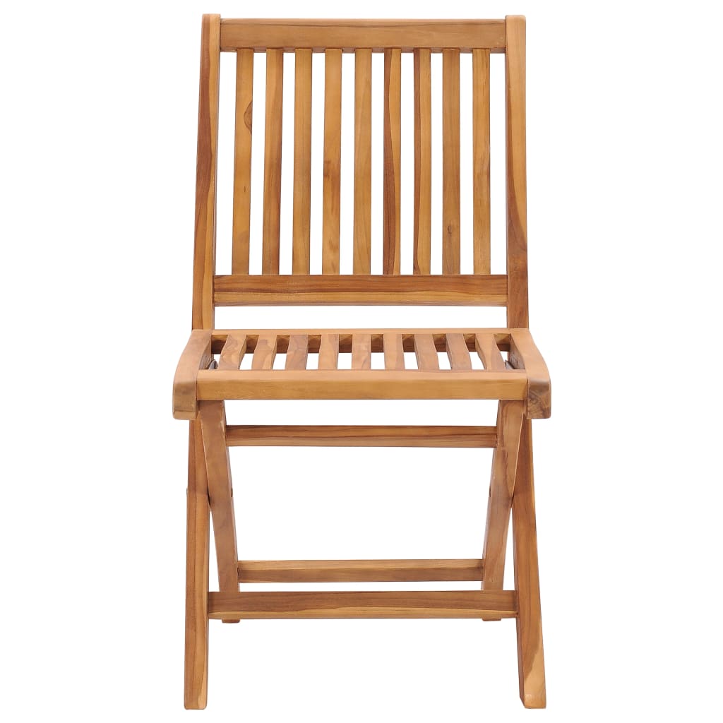 vidaXL Garden Chairs 2 pcs Red Check Pattern Cushions Solid Teak Wood