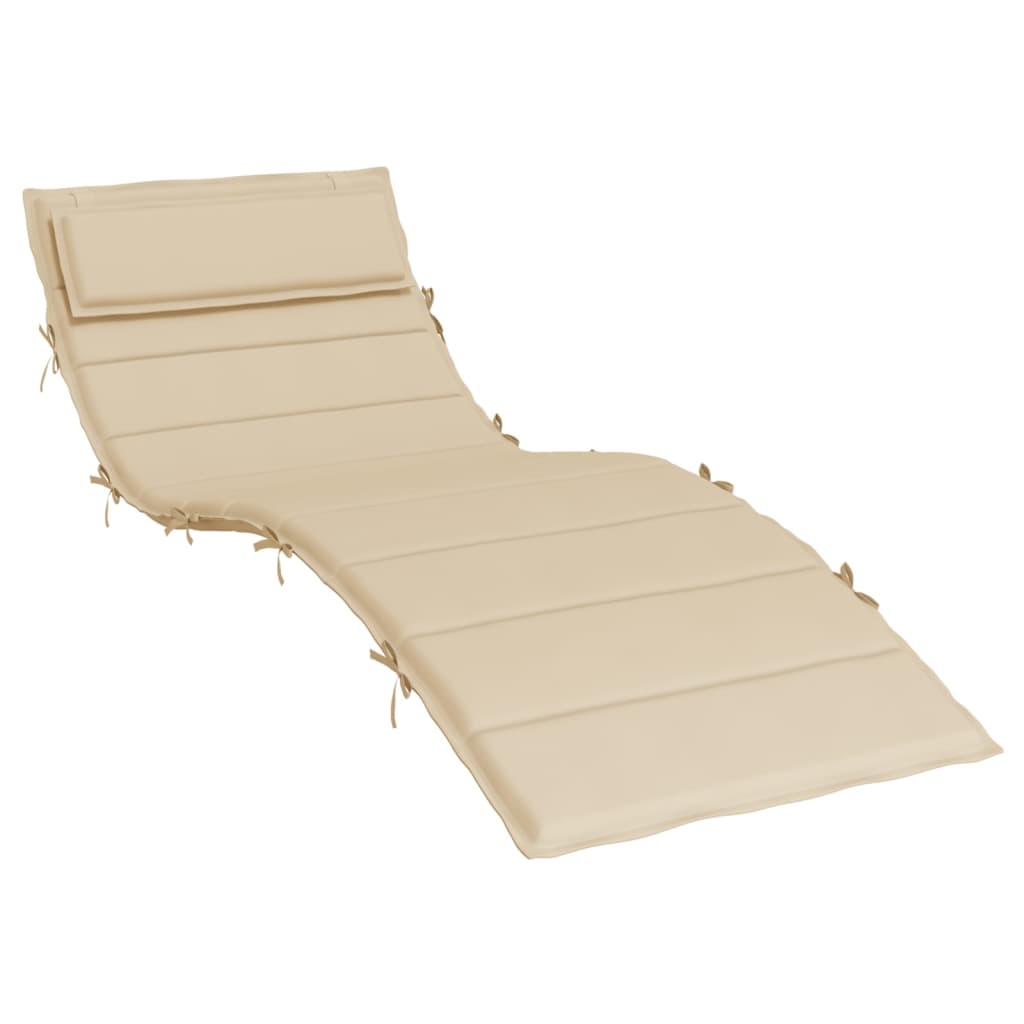 vidaXL Sun Lounger Cushion Beige 180x60x3 cm Oxford Fabric