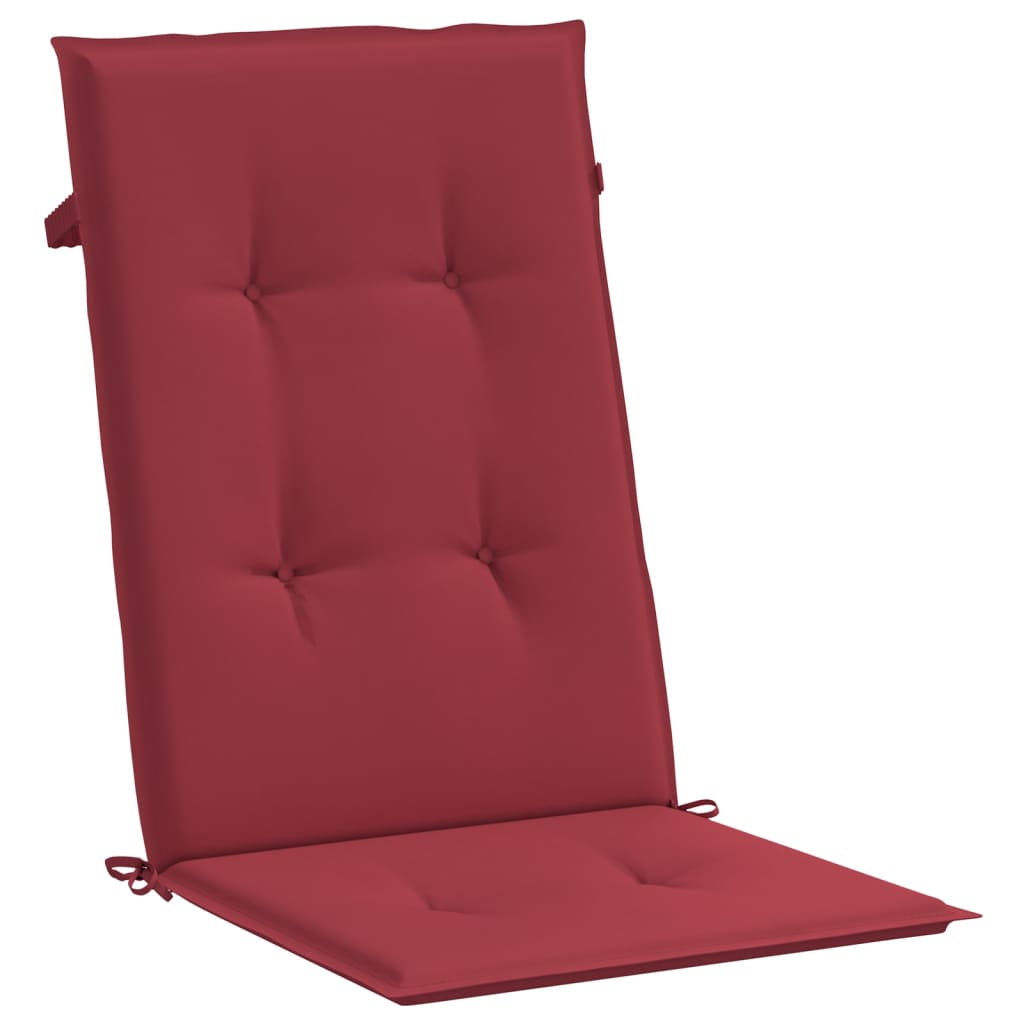 vidaXL Garden Highback Chair Cushions 2 pcs Wine Red 120x50x3 cm Fabric