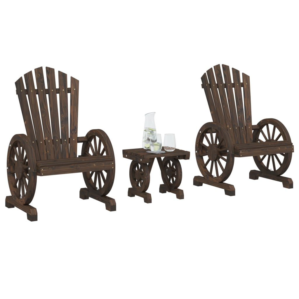 vidaXL 3 Piece Garden Lounge Set Solid Wood Fir