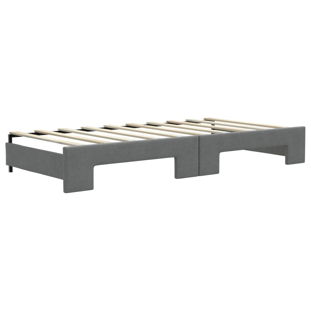 vidaXL Daybed with Trundle&Drawers without Mattress Dark Grey 90x190 cm