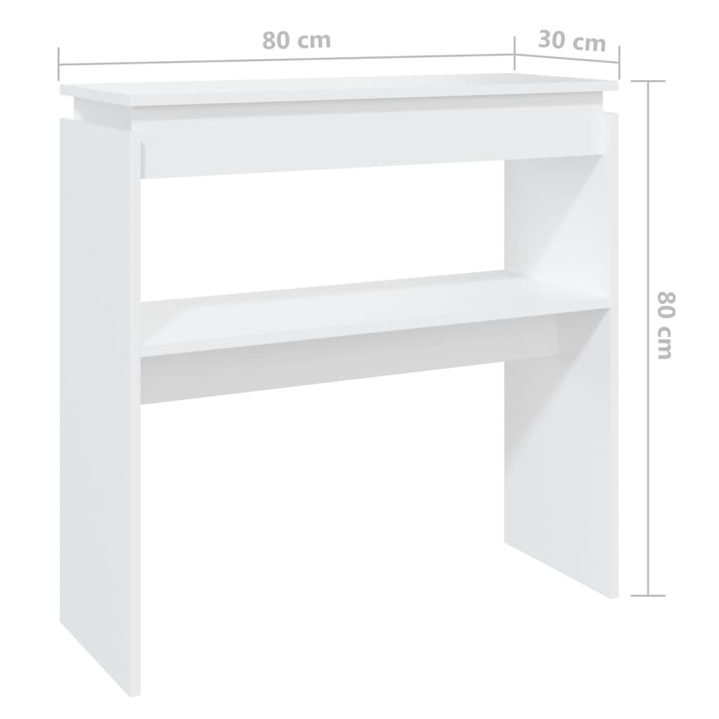 vidaXL Console Table White 80x30x80 cm Engineered Wood