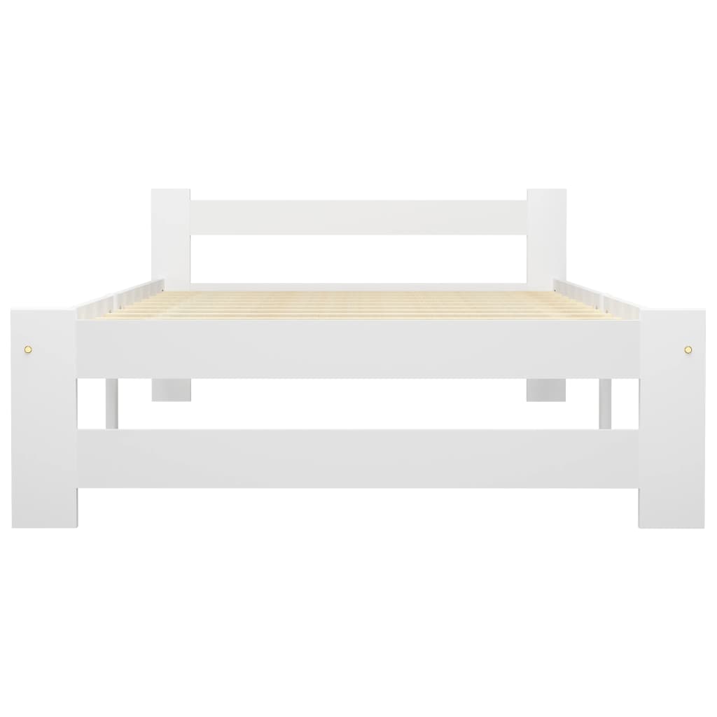 vidaXL Bed Frame White Solid Pine Wood 100x200 cm