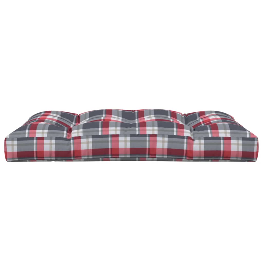 vidaXL Pallet Cushion Red Check Pattern 120x80x12 cm Fabric