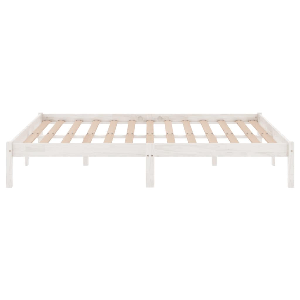 vidaXL Bed Frame without Mattress White Solid Wood 140x200 cm