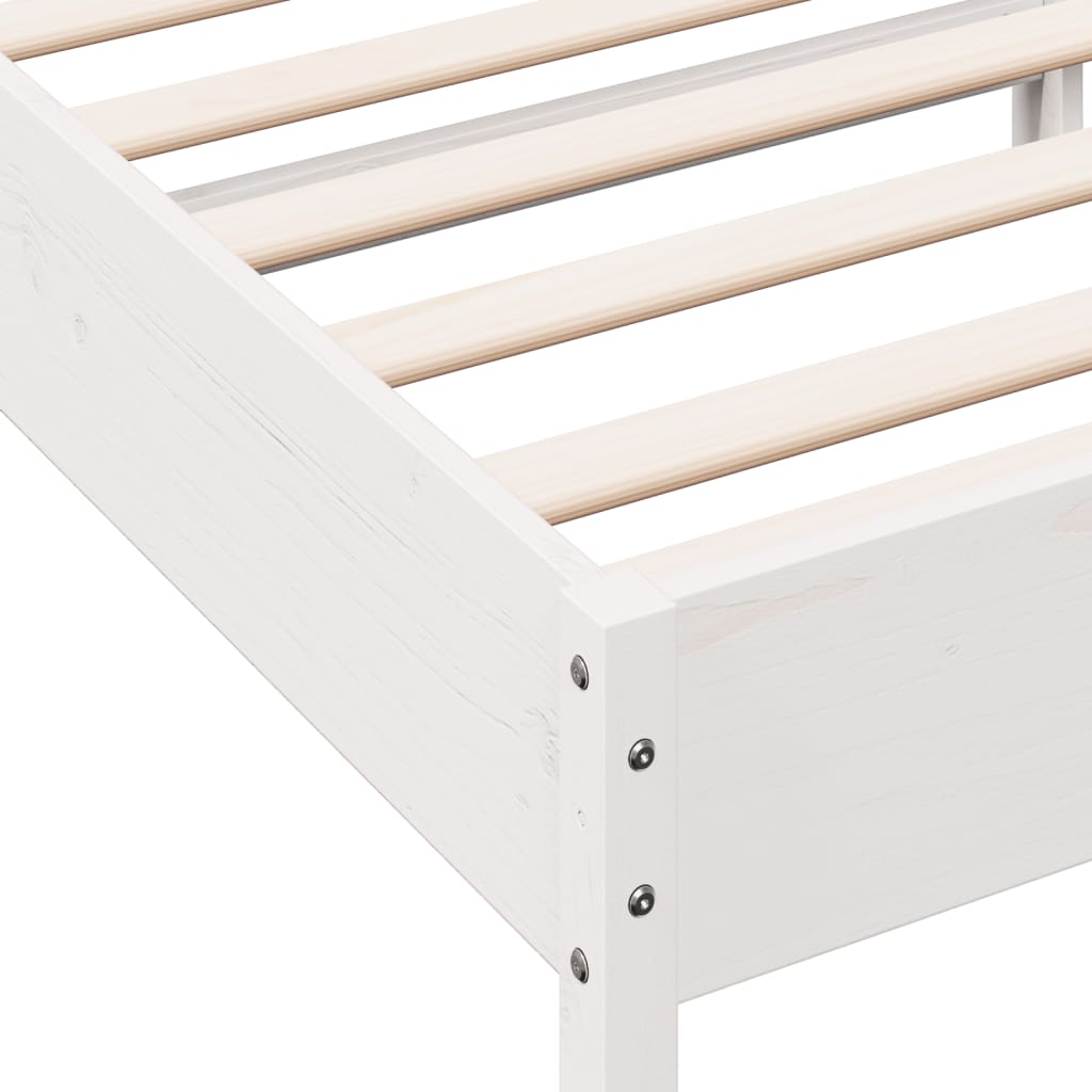 vidaXL Bed Frame without Mattress White 90x200 cm Solid Wood Pine