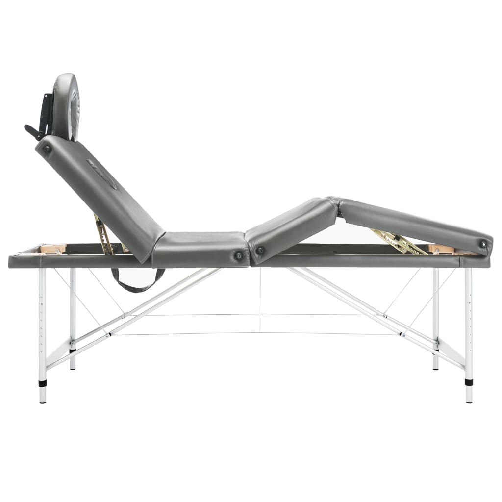 vidaXL Massage Table with 4 Zones Aluminium Frame Anthracite 186x68 cm