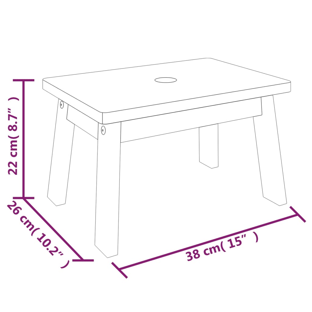 vidaXL Step Stool 38x26x22 cm Solid Wood Acacia