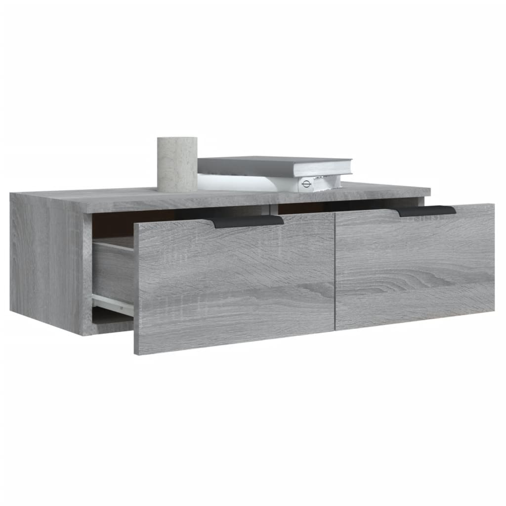 vidaXL Wall Cabinets 2 pcs Grey Sonoma 68x30x20 cm Engineered Wood