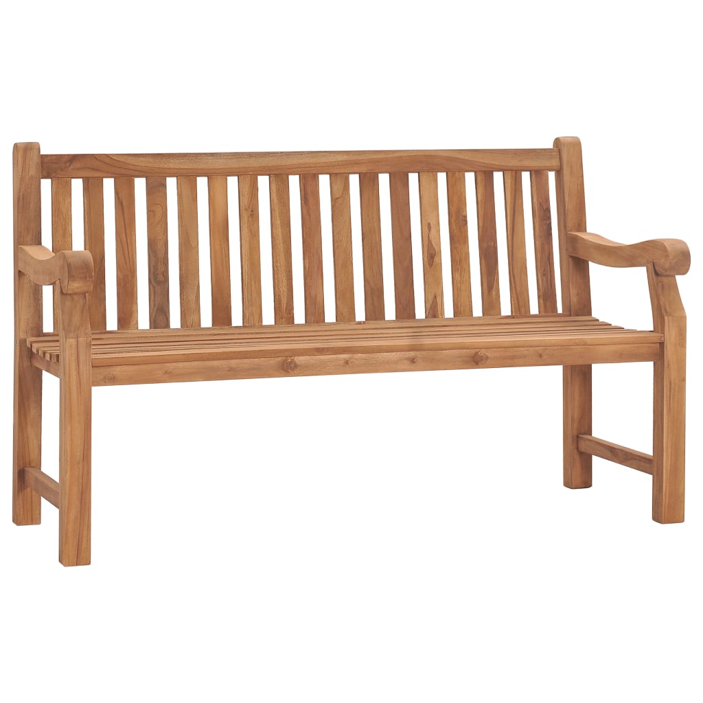 vidaXL Garden Bench with Cushion 150 cm Solid Teak Wood