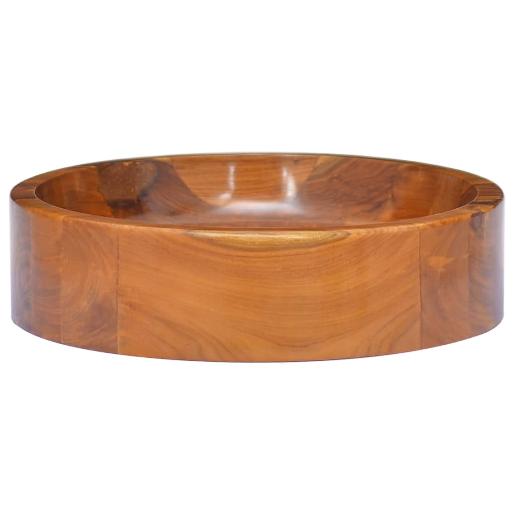 vidaXL Basin Solid Teak Wood Φ40x10 cm